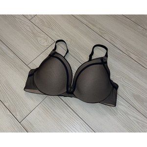 Maidenform 09414 Enthralled Custom Lift Bra Lined Underwire Mesh 34C Black Beige